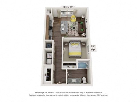 bedroom floor plan  townhouse 413 sq ft  the residences at